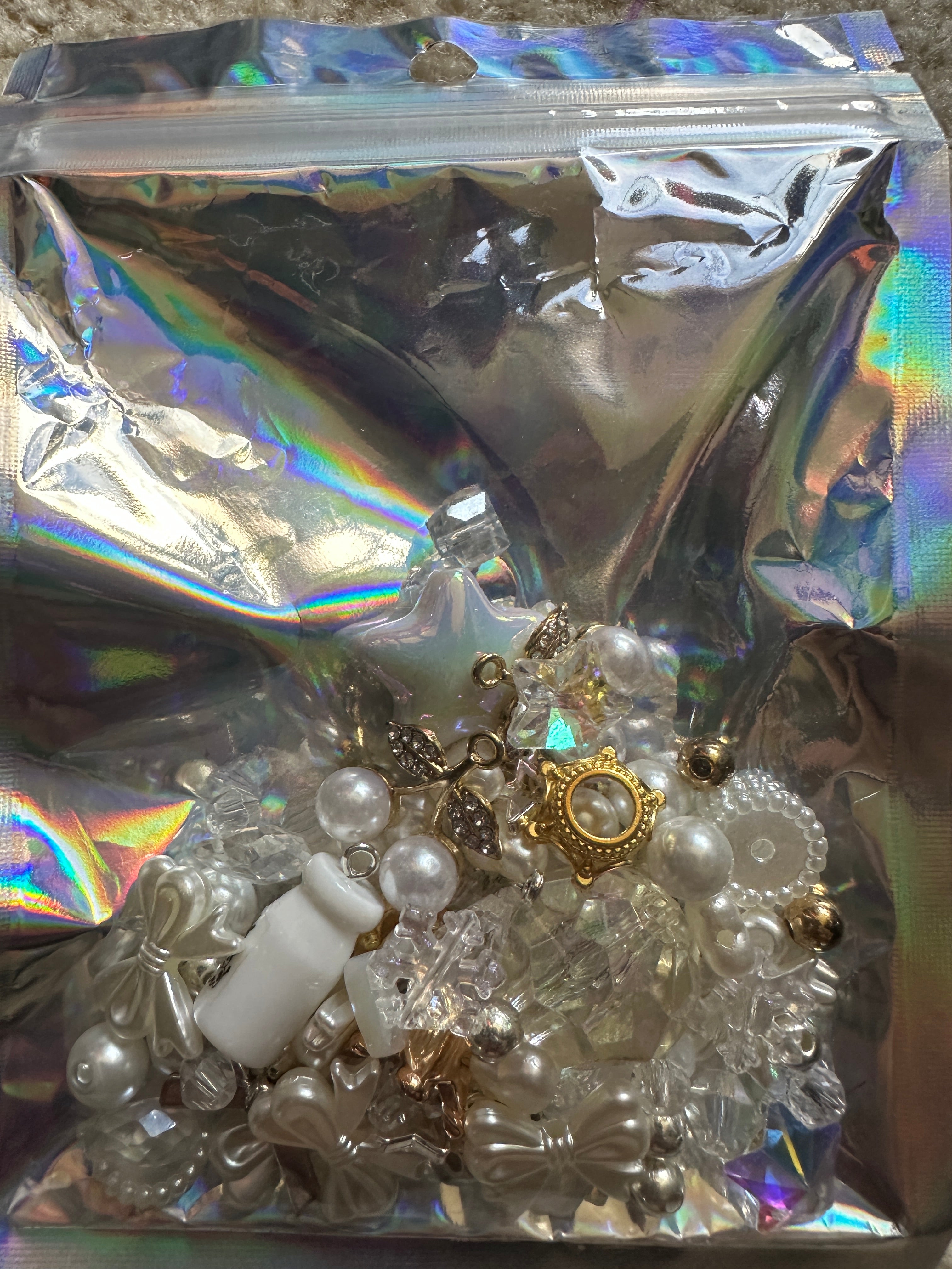 White and Gold Bead Soup Mix