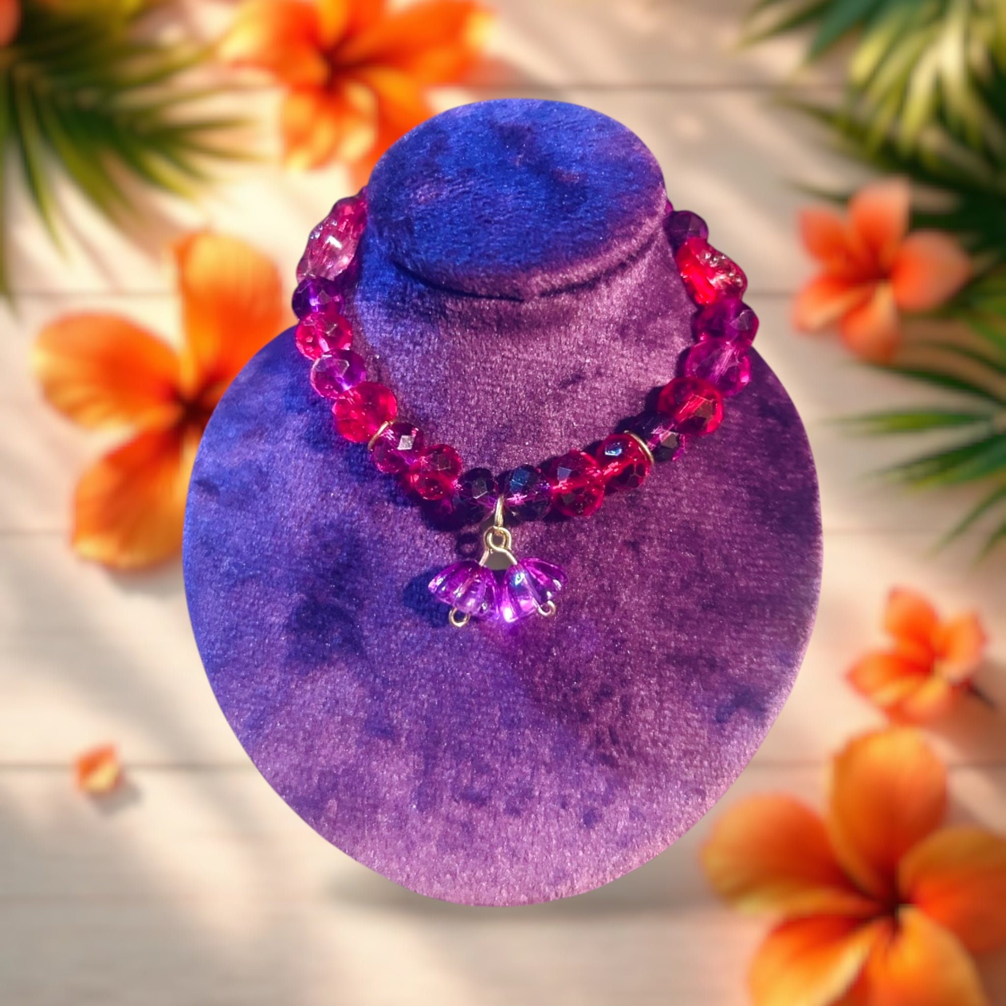 Crystal Flowers Bead Bracelet