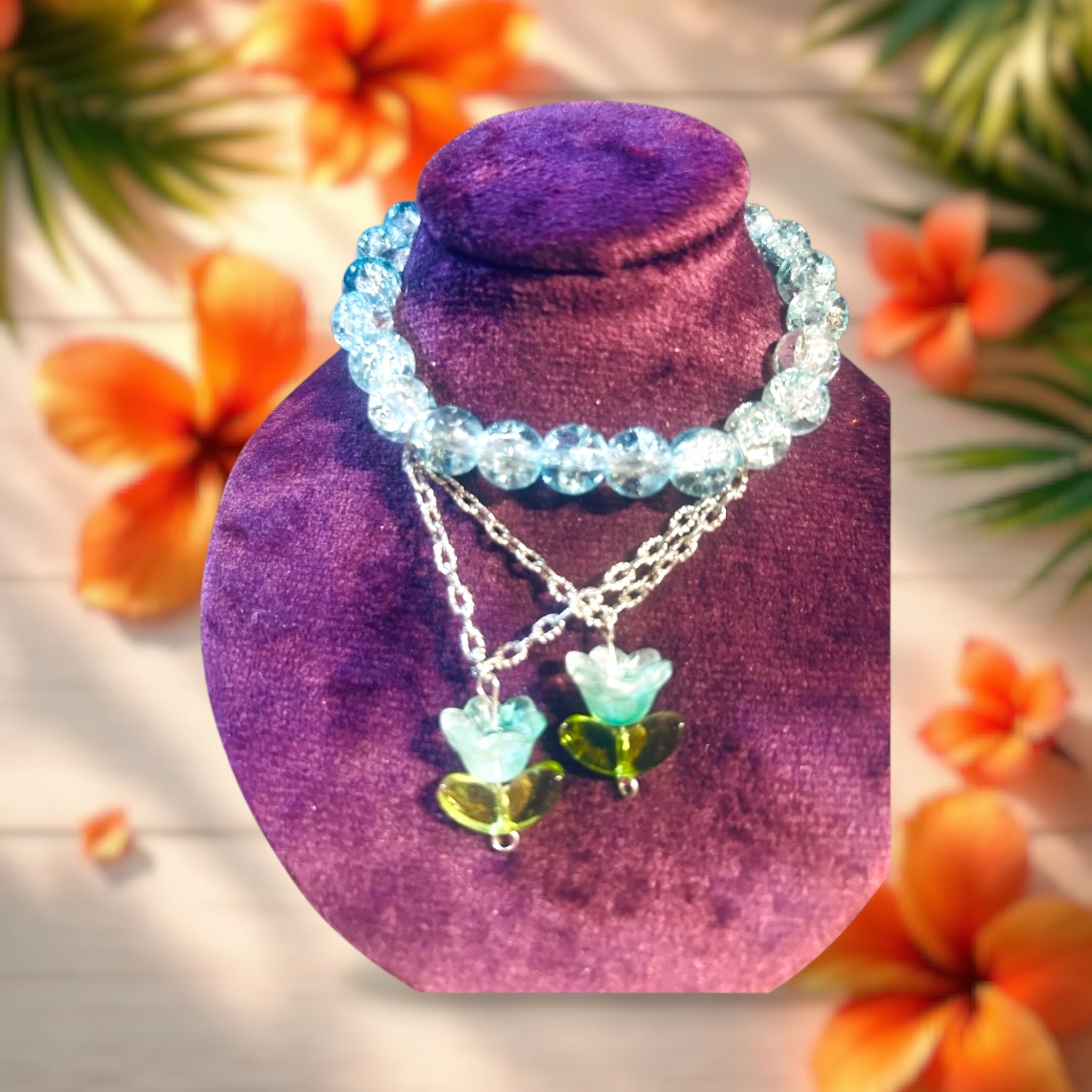 Crystal Tulips Bead Bracelet