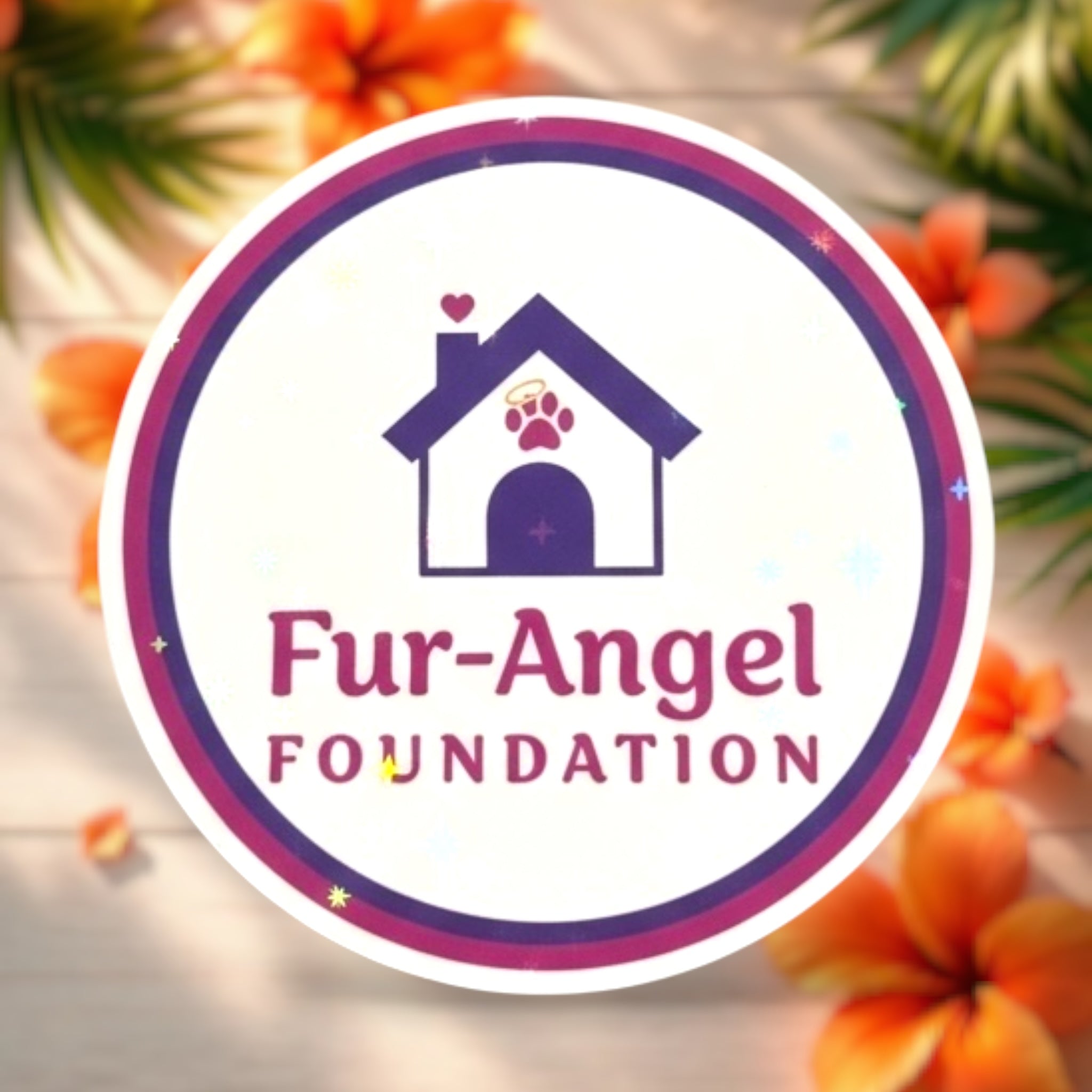Fur-Angel Foundation 3x3” Holographic Sticker