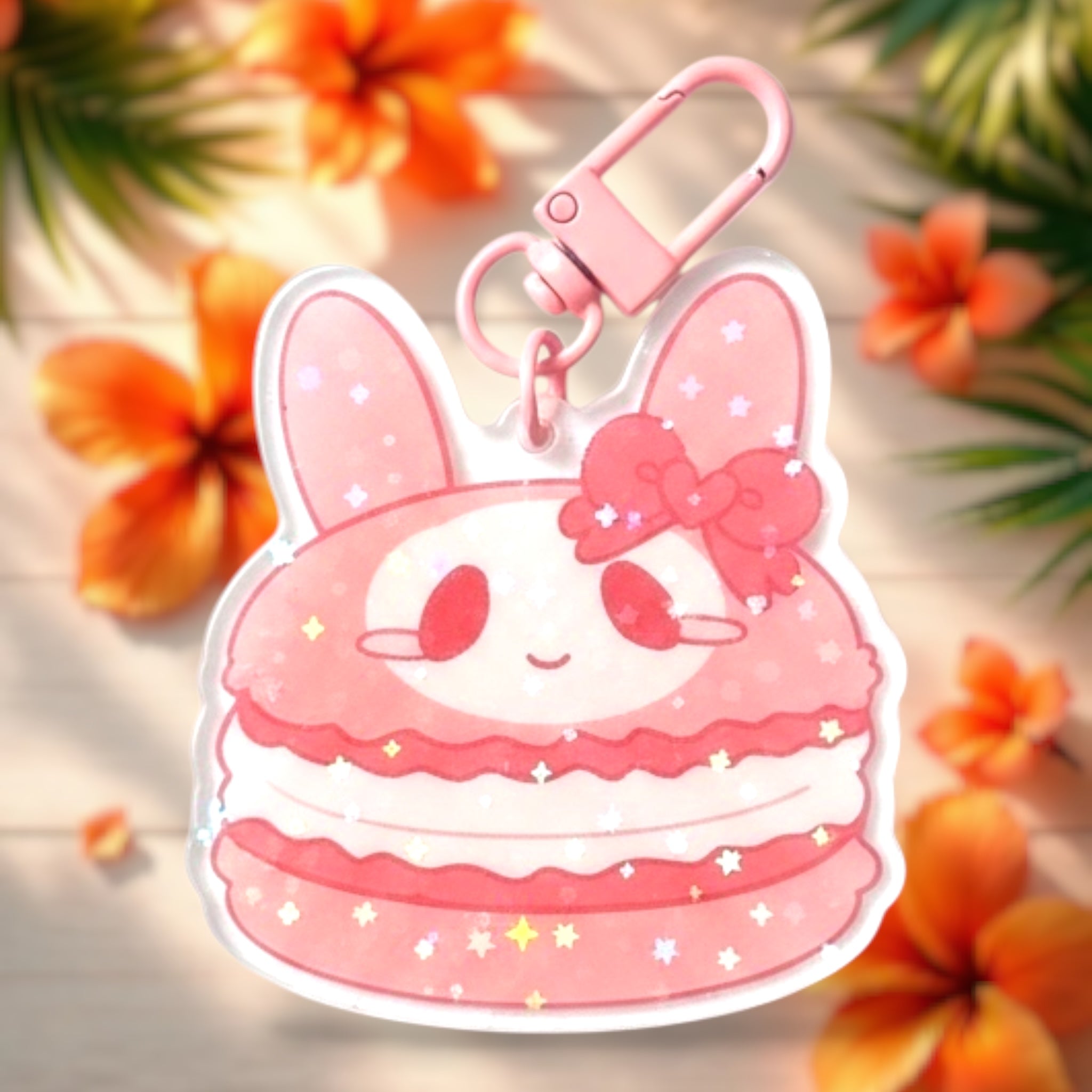Melody Macaron 2.5” Holographic Acrylic Keychain