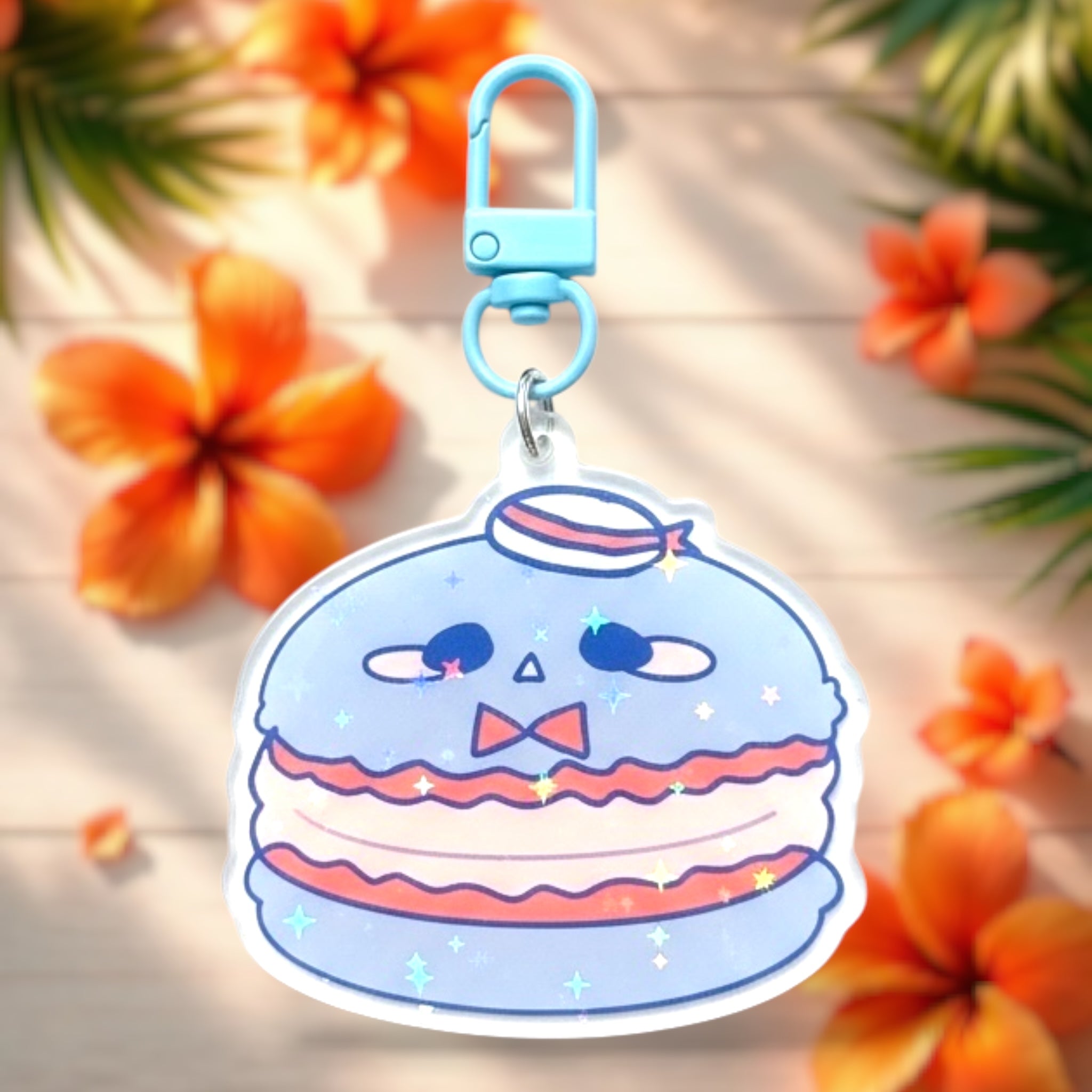 Tux Macaron 2.5” Holographic Acrylic Keychain