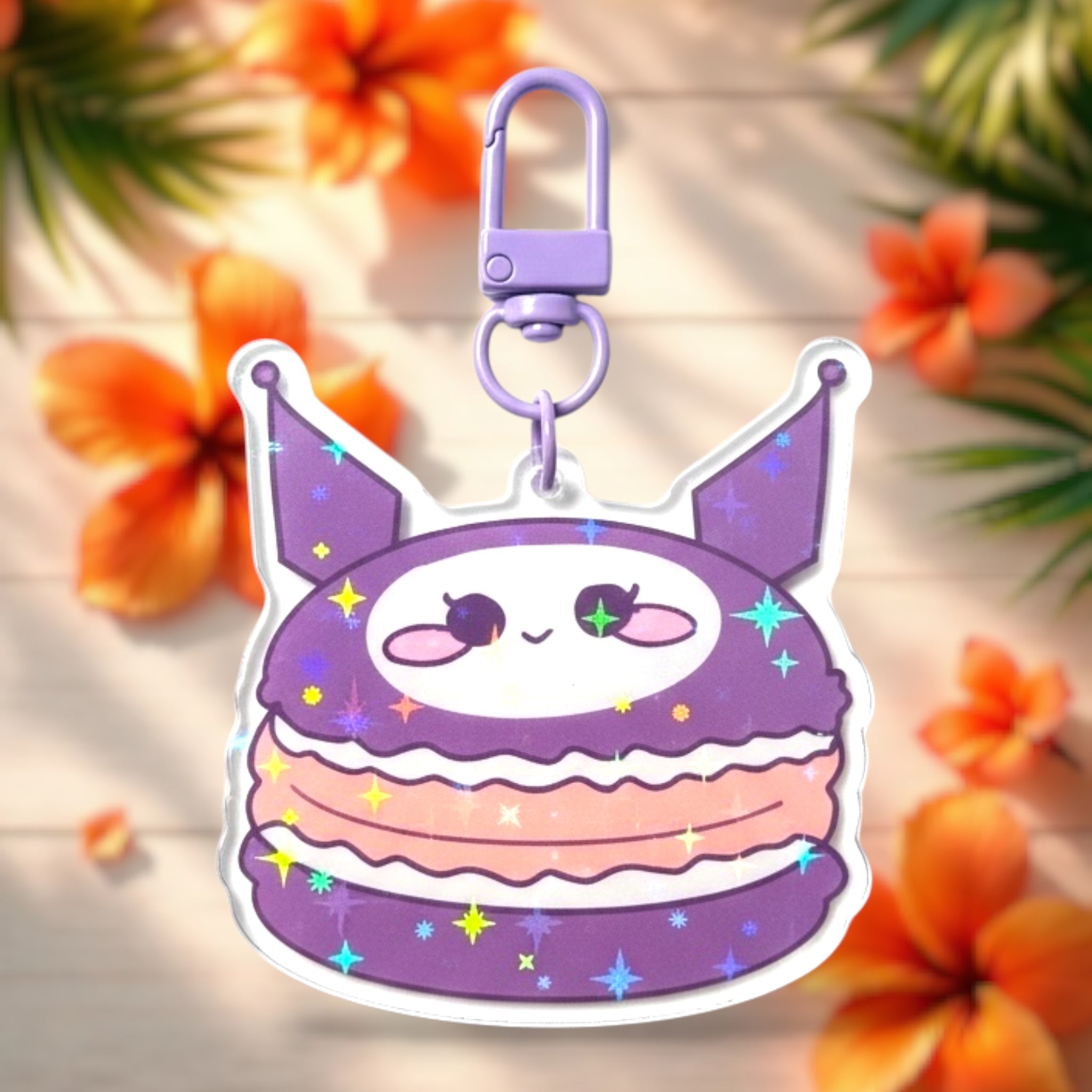 Romi Macaron 2.5” Holographic Acrylic Keychain
