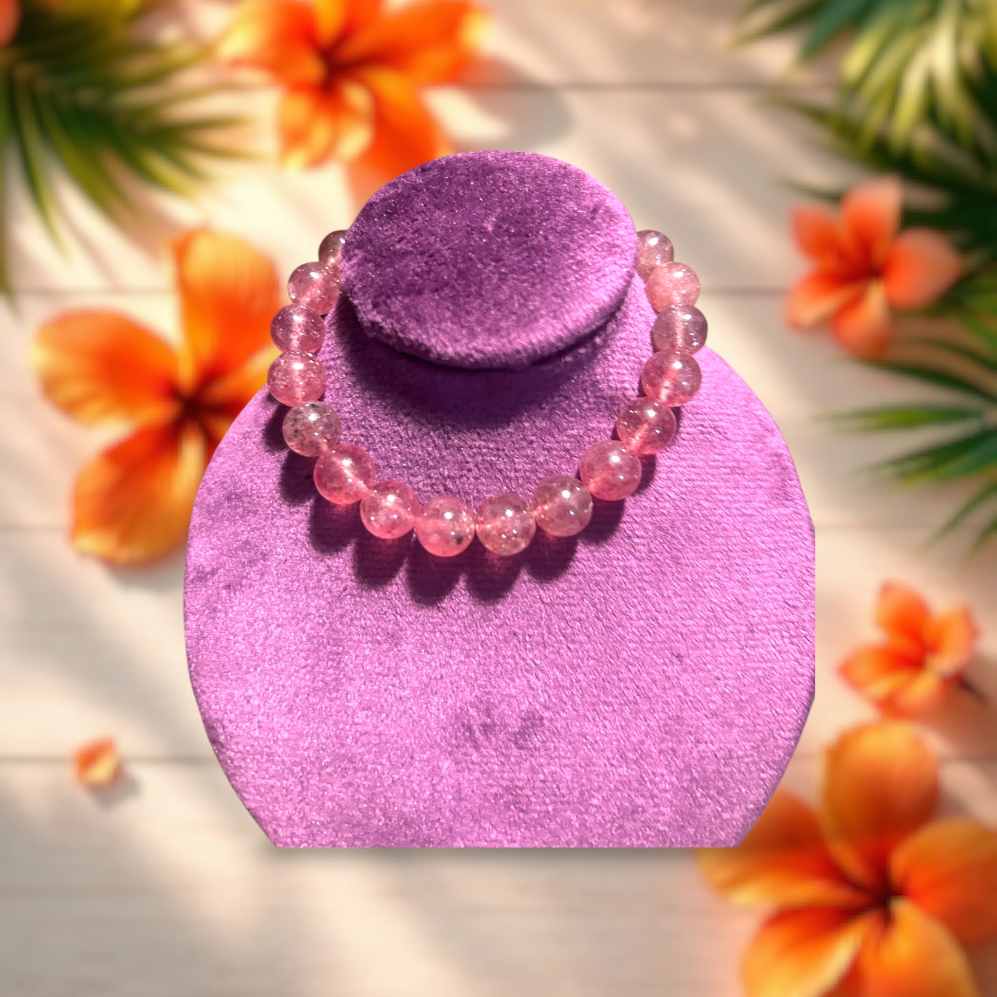 Strawberry Quartz Gemstone Bracelet