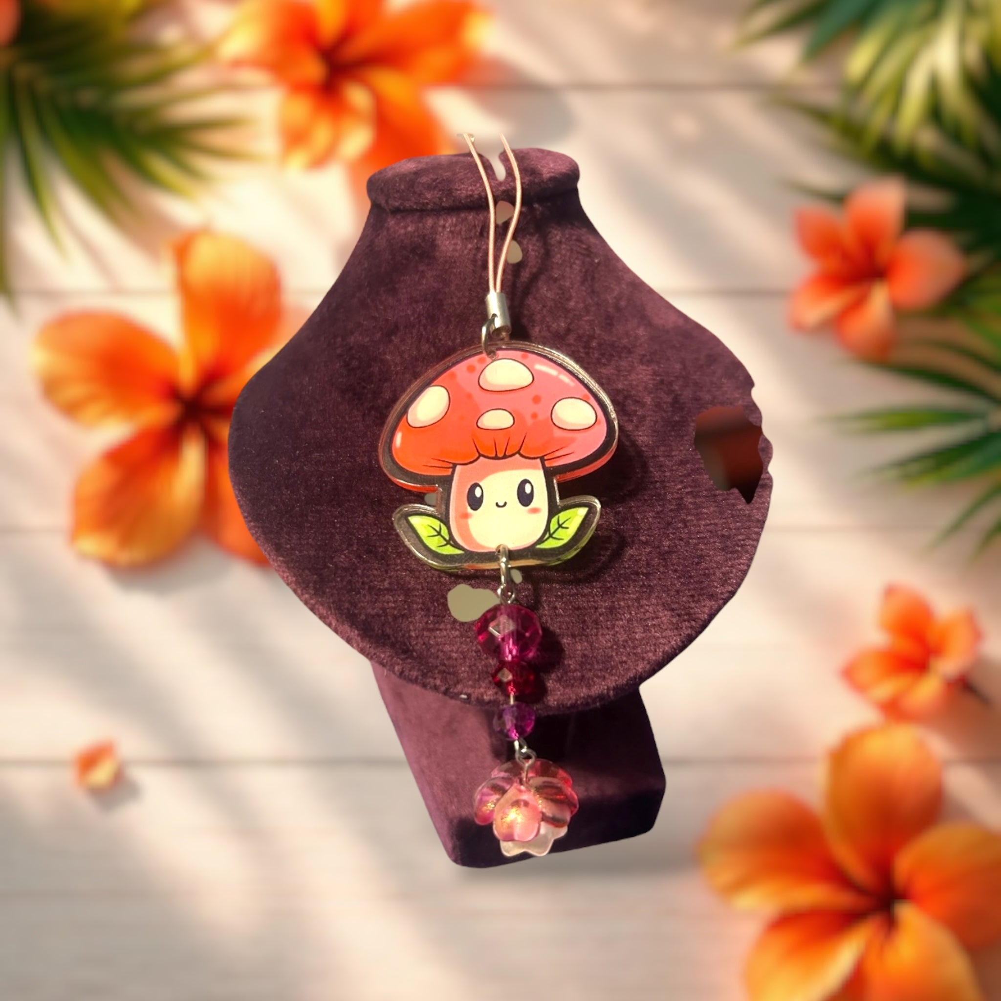 Floral Mushroom Mini Charm