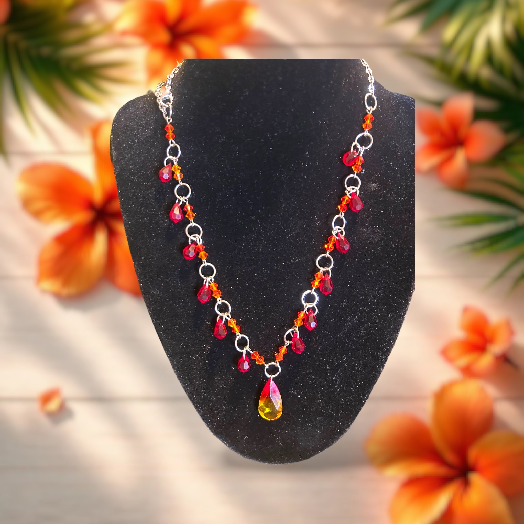 Flames Swarovski Crystal Necklace