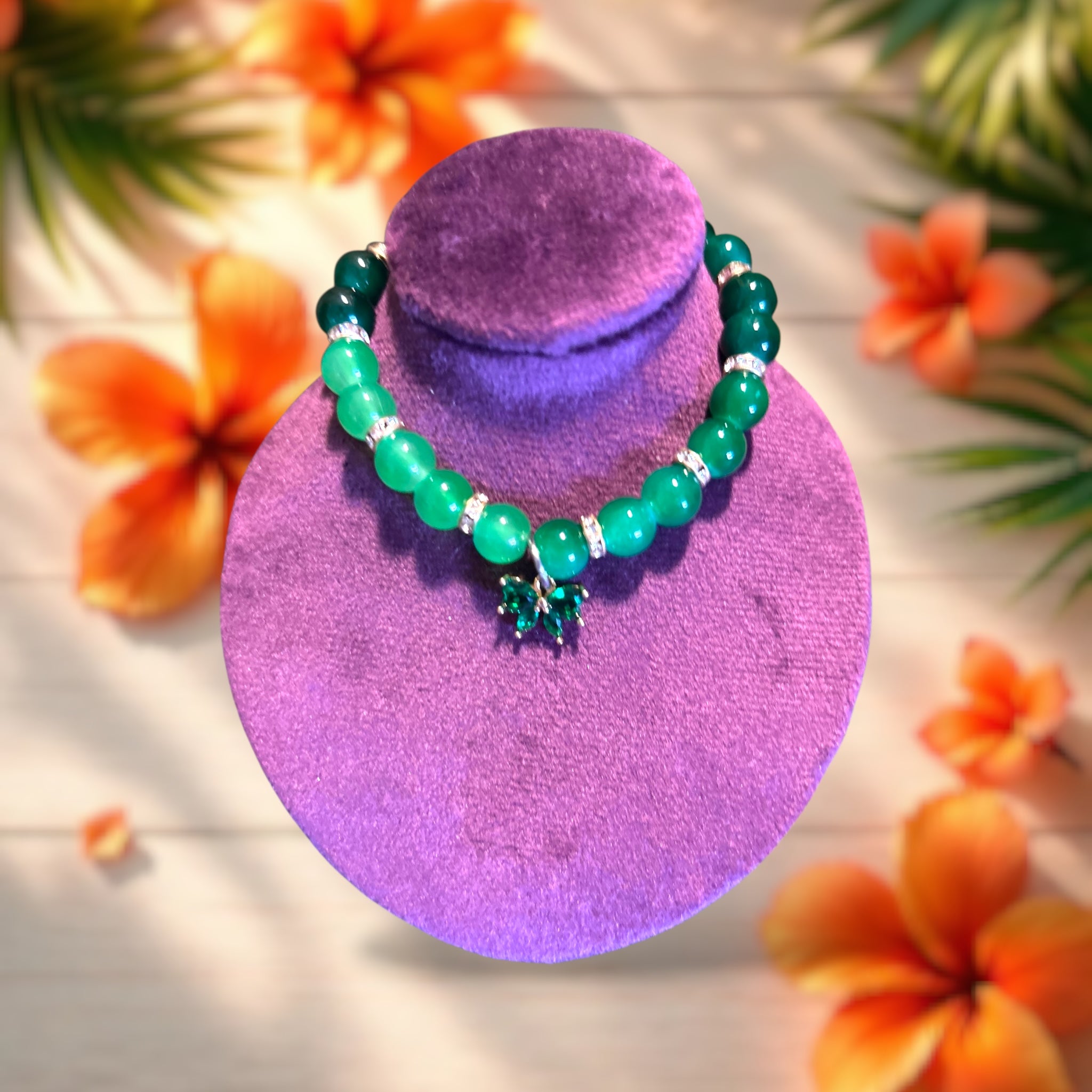 Green Glass Bead Bracelet