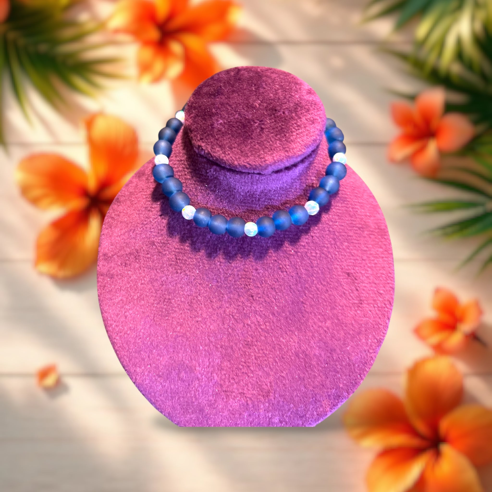 Sea Glass & Opal Gemstone Bracelet