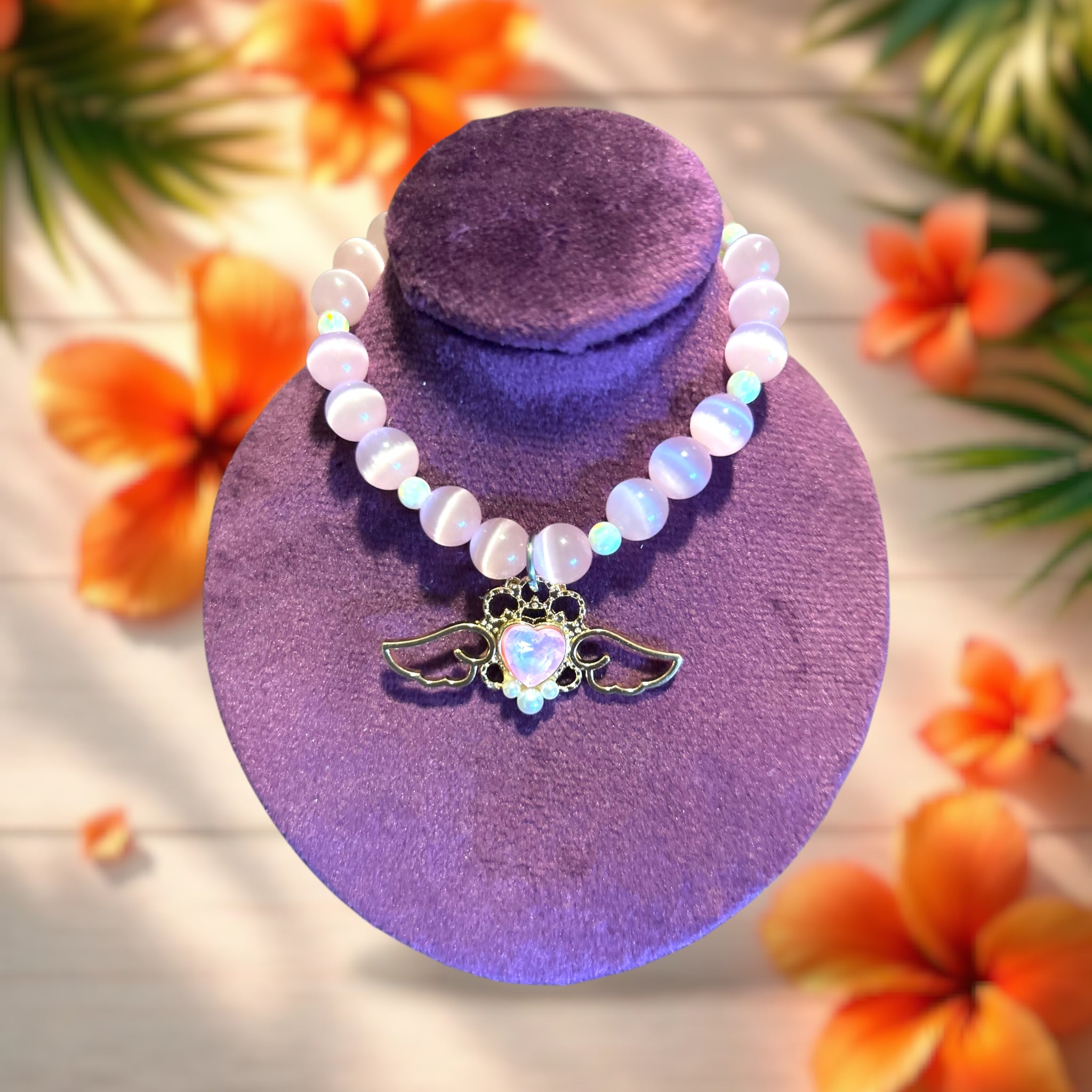 Pink Cat’s Eye & Opal Gemstone Bracelet