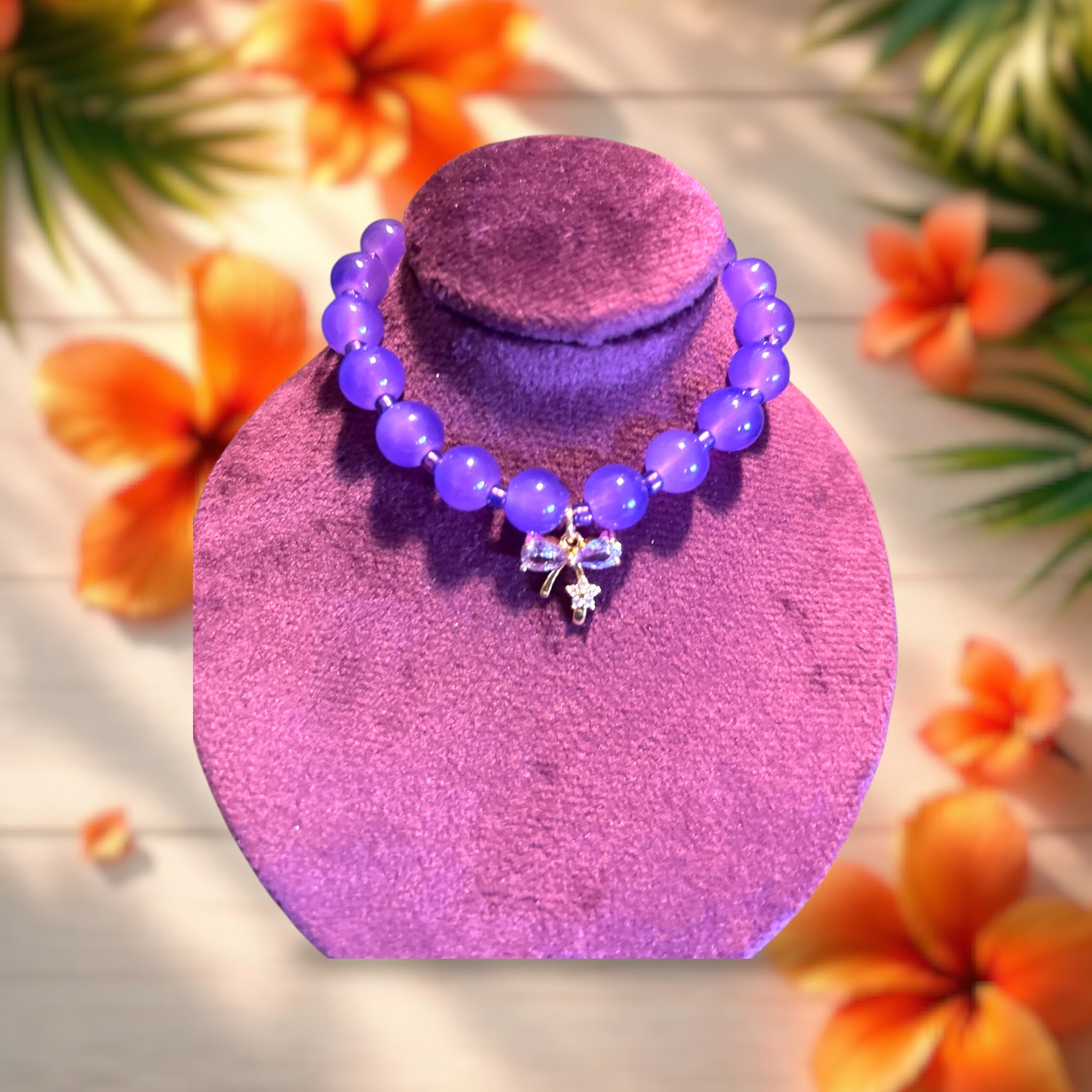 Purple Glass Bead Bracelet