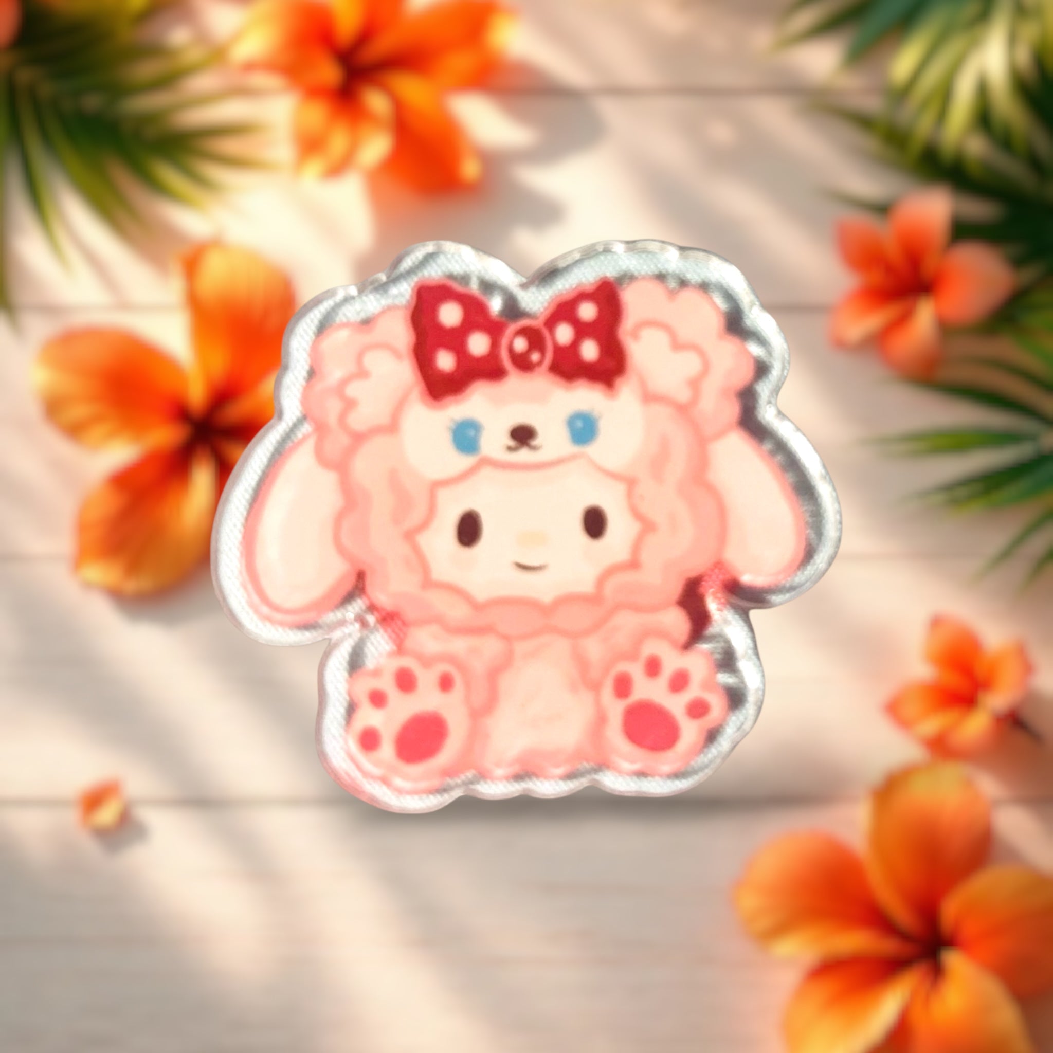 Pink Fluffy Mini Magnet