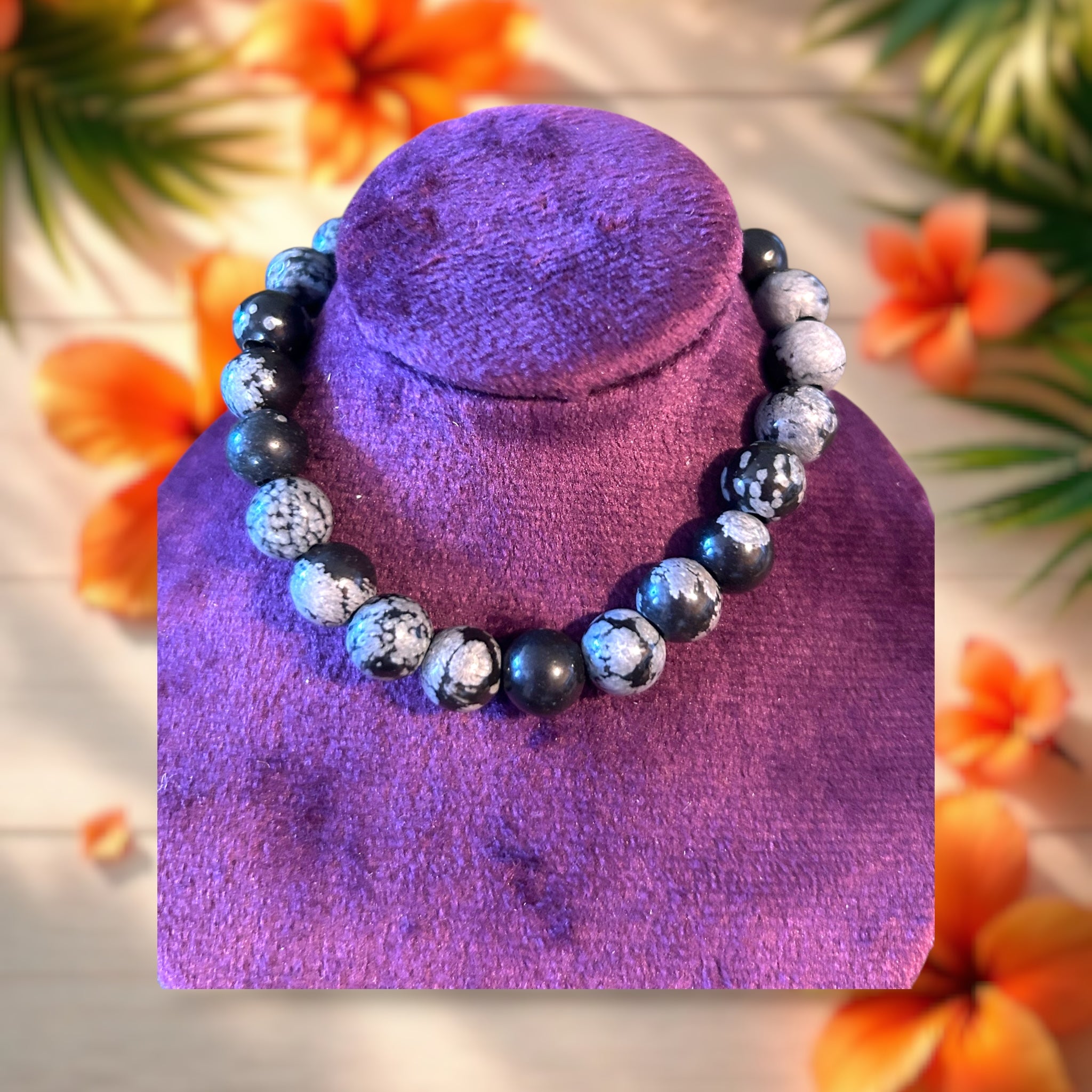 Snowflake Obsidian Gemstone Bracelet