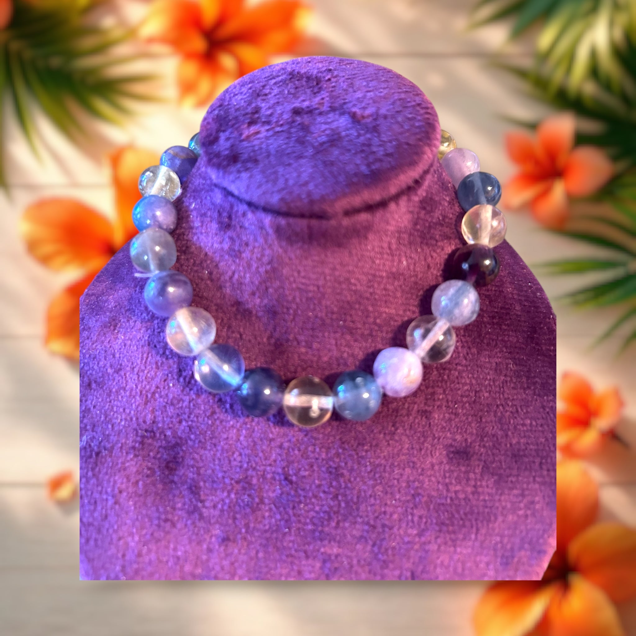 Flourite Quartz Gemstone Bracelet