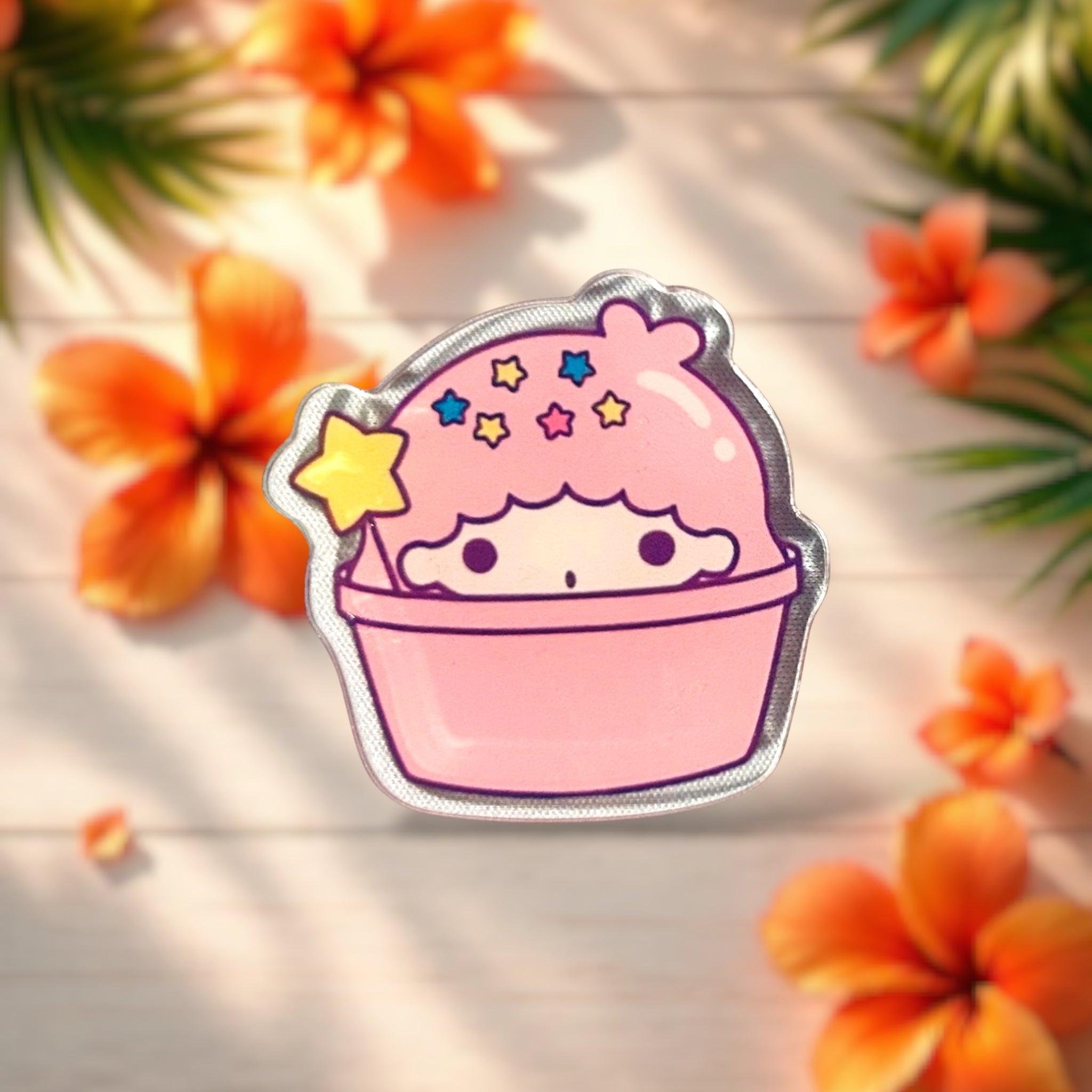 Pink Star Cupcake Mini Magnet