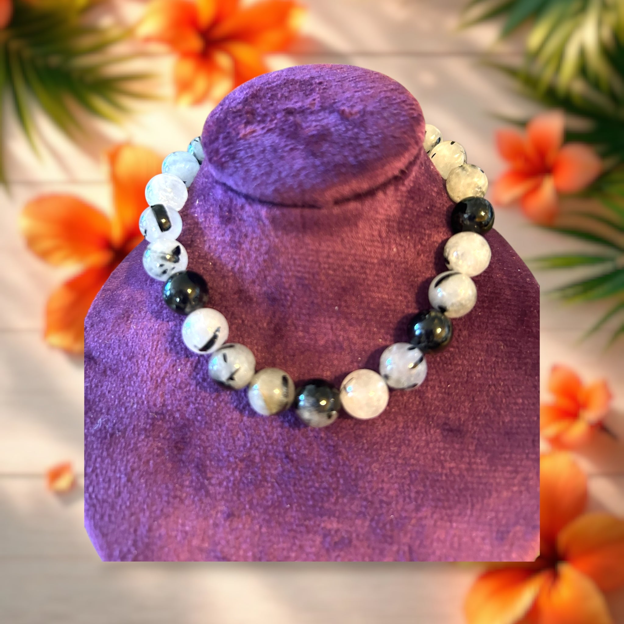 Tourmalinated Quartz Gemstone Bracelet