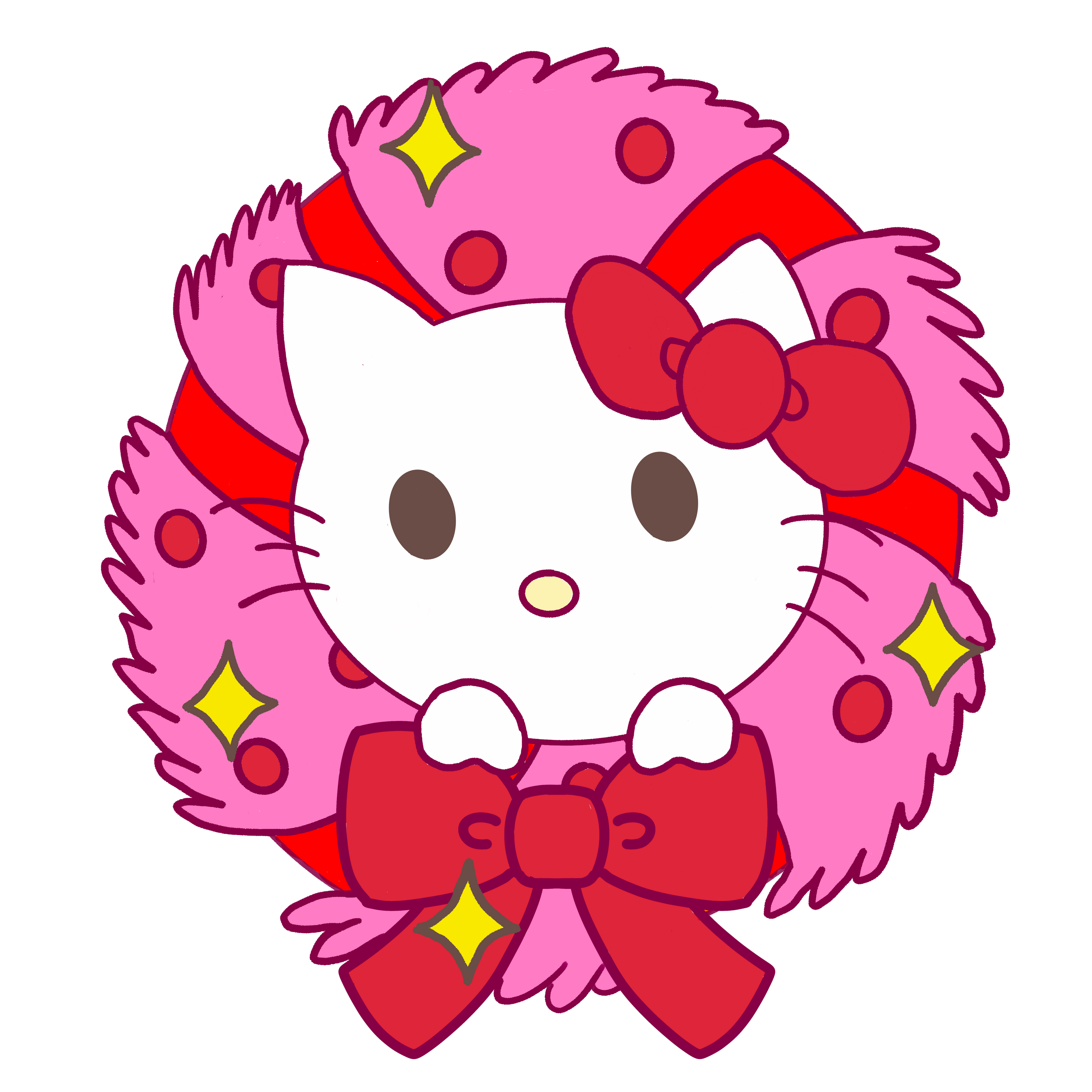 PRE-ORDER Kitty Christmas 3x3” Holographic Sticker